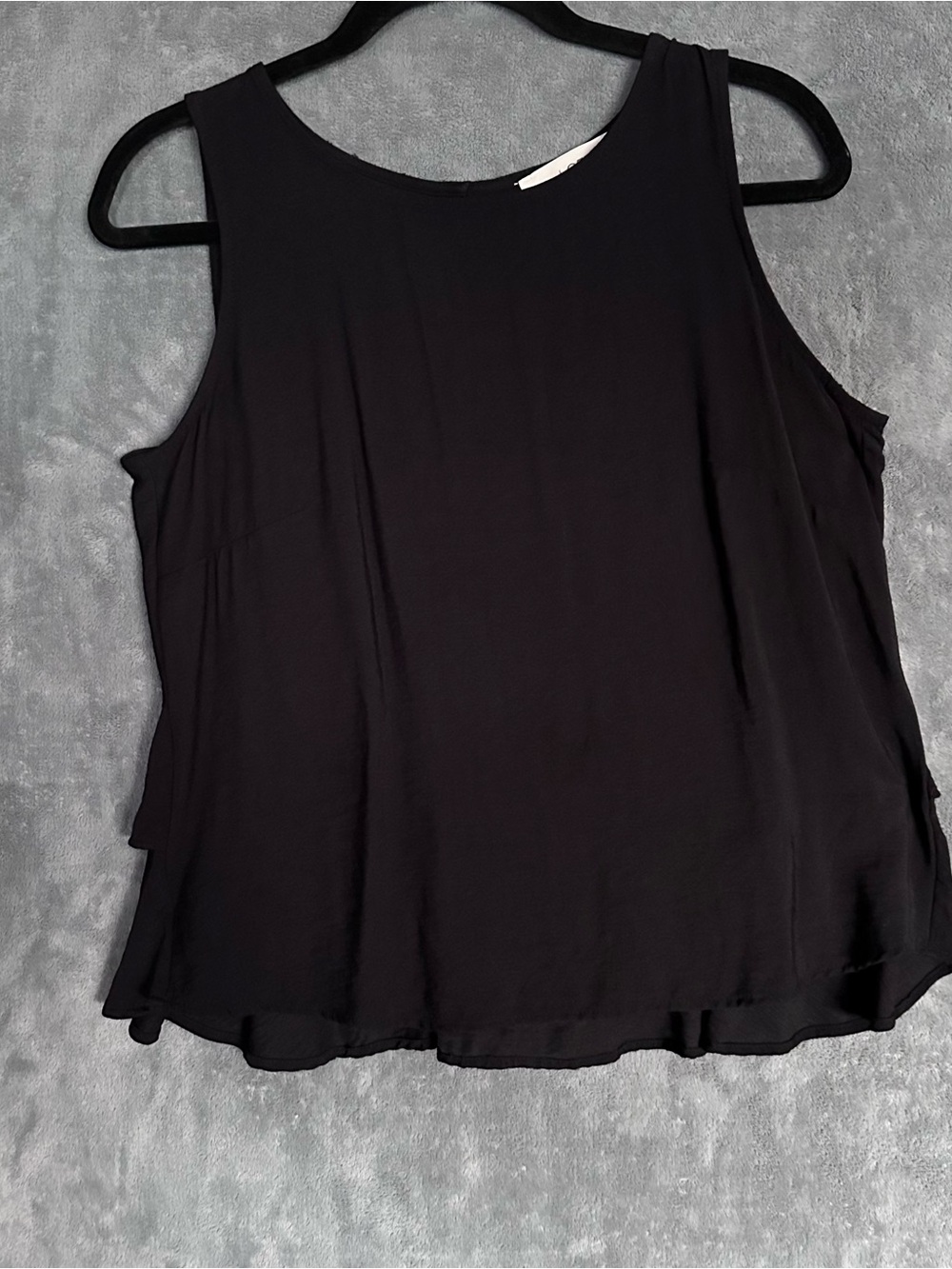LOFT Black Sleeveless Layered Tank Top